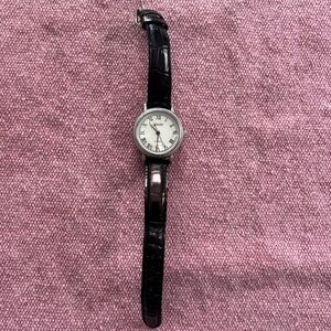 Kessaris Leather Strap Watch with Silver Dial Roman Numerals Works